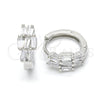 Argolla Huggie 02.175.0151.15 Plata Rodinada, con Zirconia Cubica Blanca, Pulido, Rodinado