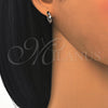 Argolla Huggie 02.175.0152.15 Plata Rodinada, con Zirconia Cubica Blanca, Pulido, Rodinado