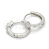 Argolla Huggie 02.175.0152.15 Plata Rodinada, con Zirconia Cubica Blanca, Pulido, Rodinado