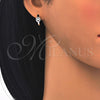 Argolla Huggie 02.175.0153.15 Plata Rodinada, con Zirconia Cubica Blanca, Pulido, Rodinado