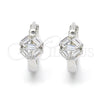 Argolla Huggie 02.175.0153.15 Plata Rodinada, con Zirconia Cubica Blanca, Pulido, Rodinado