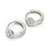 Argolla Huggie 02.175.0153.15 Plata Rodinada, con Zirconia Cubica Blanca, Pulido, Rodinado