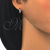 Argolla Huggie 02.175.0156.15 Plata Rodinada, con Zirconia Cubica Blanca, Pulido, Rodinado