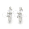 Argolla Huggie 02.175.0156.15 Plata Rodinada, con Zirconia Cubica Blanca, Pulido, Rodinado