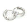 Argolla Huggie 02.175.0156.15 Plata Rodinada, con Zirconia Cubica Blanca, Pulido, Rodinado