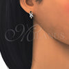 Argolla Huggie 02.175.0157.15 Plata Rodinada, con Zirconia Cubica Blanca, Pulido, Rodinado