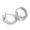 Argolla Huggie 02.175.0157.15 Plata Rodinada, con Zirconia Cubica Blanca, Pulido, Rodinado