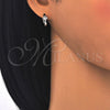 Argolla Huggie 02.175.0158.15 Plata Rodinada, con Zirconia Cubica Blanca, Pulido, Rodinado