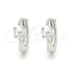 Argolla Huggie 02.175.0158.15 Plata Rodinada, con Zirconia Cubica Blanca, Pulido, Rodinado