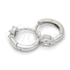 Argolla Huggie 02.175.0158.15 Plata Rodinada, con Zirconia Cubica Blanca, Pulido, Rodinado