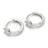 Argolla Huggie 02.175.0158.15 Plata Rodinada, con Zirconia Cubica Blanca, Pulido, Rodinado