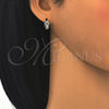 Argolla Huggie 02.175.0165.15 Plata Rodinada, con Micro Pave Blanca, Pulido, Rodinado