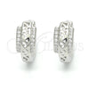 Argolla Huggie 02.175.0174.15 Plata Rodinada, con Micro Pave Blanca, Pulido, Rodinado