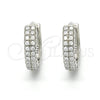 Argolla Huggie 02.175.0181.15 Plata Rodinada, con Zirconia Cubica Blanca, Pulido, Rodinado