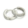 Argolla Huggie 02.175.0181.15 Plata Rodinada, con Zirconia Cubica Blanca, Pulido, Rodinado