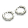 Argolla Huggie 02.175.0181.15 Plata Rodinada, con Zirconia Cubica Blanca, Pulido, Rodinado