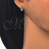 Argolla Huggie 02.175.0190.12 Plata Rodinada, con Zirconia Cubica Blanca, Pulido, Rodinado