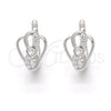 Argolla Huggie 02.175.0190.12 Plata Rodinada, con Zirconia Cubica Blanca, Pulido, Rodinado