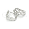 Argolla Huggie 02.175.0190.12 Plata Rodinada, con Zirconia Cubica Blanca, Pulido, Rodinado