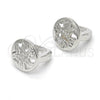 Argolla Huggie 02.175.0191.12 Plata Rodinada, con Micro Pave Blanca, Pulido, Rodinado