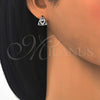 Argolla Huggie 02.175.0193.12 Plata Rodinada, Diseño de Corazón, con Micro Pave Blanca, Pulido, Rodinado
