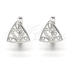 Argolla Huggie 02.175.0193.12 Plata Rodinada, Diseño de Corazón, con Micro Pave Blanca, Pulido, Rodinado