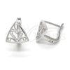 Argolla Huggie 02.175.0193.12 Plata Rodinada, Diseño de Corazón, con Micro Pave Blanca, Pulido, Rodinado