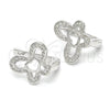 Argolla Huggie 02.175.0194.11 Plata Rodinada, Diseño de Mariposa y Corazón, con Micro Pave Blanca, Pulido, Rodinado