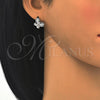 Argolla Huggie 02.175.0195.15 Plata Rodinada, Diseño de Mariposa, con Micro Pave Blanca, Pulido, Rodinado