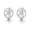 Argolla Huggie 02.175.0196.12 Plata Rodinada, con Micro Pave Blanca, Pulido, Rodinado