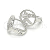 Argolla Huggie 02.175.0196.12 Plata Rodinada, con Micro Pave Blanca, Pulido, Rodinado