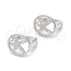 Argolla Huggie 02.175.0196.12 Plata Rodinada, con Micro Pave Blanca, Pulido, Rodinado
