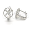 Argolla Huggie 02.175.0196.12 Plata Rodinada, con Micro Pave Blanca, Pulido, Rodinado