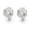 Argolla Huggie 02.175.0197.12 Plata Rodinada, Diseño de Infinito, con Micro Pave Blanca, Pulido, Rodinado