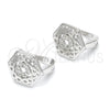 Argolla Huggie 02.175.0197.12 Plata Rodinada, Diseño de Infinito, con Micro Pave Blanca, Pulido, Rodinado