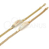 Pulsera con Placa 03.63.1914.1.08 Oro Laminado, Diseño de Flor, Pulido, Tres Tonos (05 MM Thickness, 8 Inches Length)