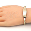 Pulsera con Placa 03.63.1915.08 Oro Laminado, Pulido, Tono Dorado (05 MM Thickness, 8 Inches Length)