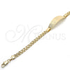 Pulsera con Placa 03.63.1915.08 Oro Laminado, Pulido, Tono Dorado (05 MM Thickness, 8 Inches Length)