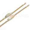 Pulsera con Placa 03.63.1915.1.08 Oro Laminado, Pulido, Tres Tonos (05 MM Thickness, 8 Inches Length)