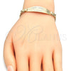Pulsera con Placa 03.63.1916.08 Oro Laminado, Diseño de Corazón, Pulido, Tono Dorado (05 MM Thickness, 8 Inches Length)
