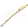 Pulsera con Placa 03.63.1916.08 Oro Laminado, Diseño de Corazón, Pulido, Tono Dorado (05 MM Thickness, 8 Inches Length)
