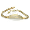 Pulsera con Placa 03.63.1916.08 Oro Laminado, Diseño de Corazón, Pulido, Tono Dorado (05 MM Thickness, 8 Inches Length)