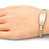 Pulsera con Placa 03.63.1916.1.08 Oro Laminado, Diseño de Corazón, Pulido, Tres Tonos (05 MM Thickness, 8 Inches Length)