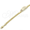 Pulsera con Placa 03.63.1916.1.08 Oro Laminado, Diseño de Corazón, Pulido, Tres Tonos (05 MM Thickness, 8 Inches Length)