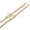 Pulsera con Placa 03.63.1916.1.08 Oro Laminado, Diseño de Corazón, Pulido, Tres Tonos (05 MM Thickness, 8 Inches Length)