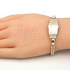 Pulsera con Placa 03.63.1917.08 Oro Laminado, Diseño de Elefante, Pulido, Tono Dorado (05 MM Thickness, 8 Inches Length)