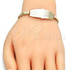 Pulsera con Placa 03.63.1917.08 Oro Laminado, Diseño de Elefante, Pulido, Tono Dorado (05 MM Thickness, 8 Inches Length)