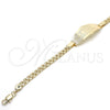 Pulsera con Placa 03.63.1917.08 Oro Laminado, Diseño de Elefante, Pulido, Tono Dorado (05 MM Thickness, 8 Inches Length)