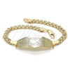 Pulsera con Placa 03.63.1917.08 Oro Laminado, Diseño de Elefante, Pulido, Tono Dorado (05 MM Thickness, 8 Inches Length)