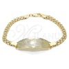 Pulsera con Placa 03.63.1917.08 Oro Laminado, Diseño de Elefante, Pulido, Tono Dorado (05 MM Thickness, 8 Inches Length)